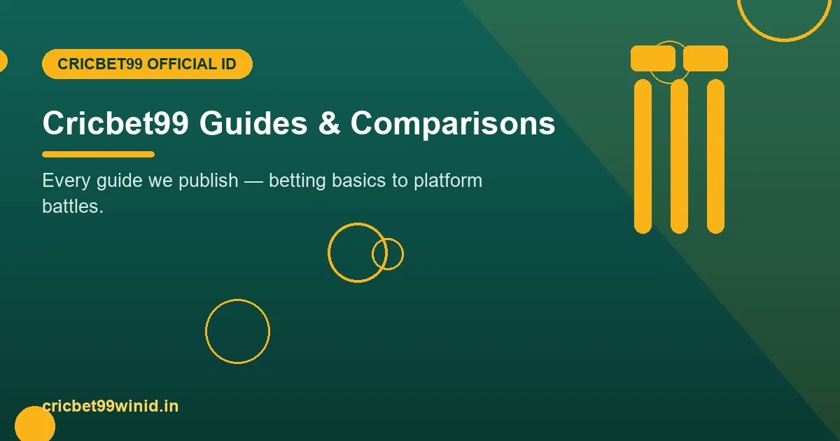 Cricbet99 guides library banner with stumps illustration