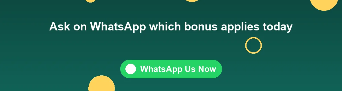Ask bonus on WhatsApp banner