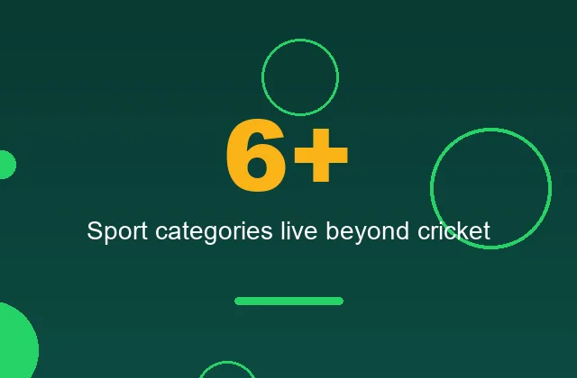 Statistic card showing six plus sport categories