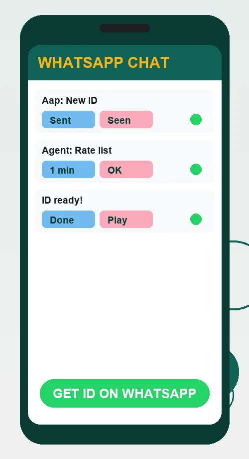 WhatsApp chat mein Cricbet99 ID bante hue ka example