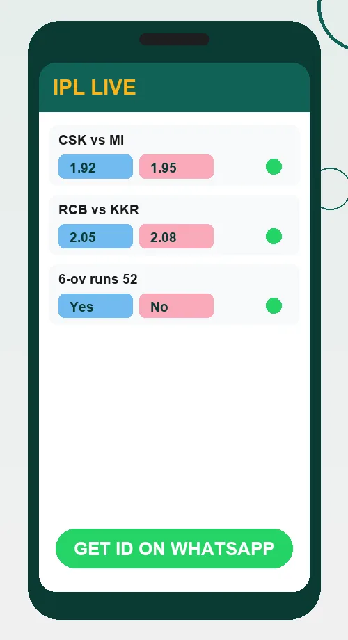 Live IPL exchange board showing match odds, session line and fancy markets during a chase