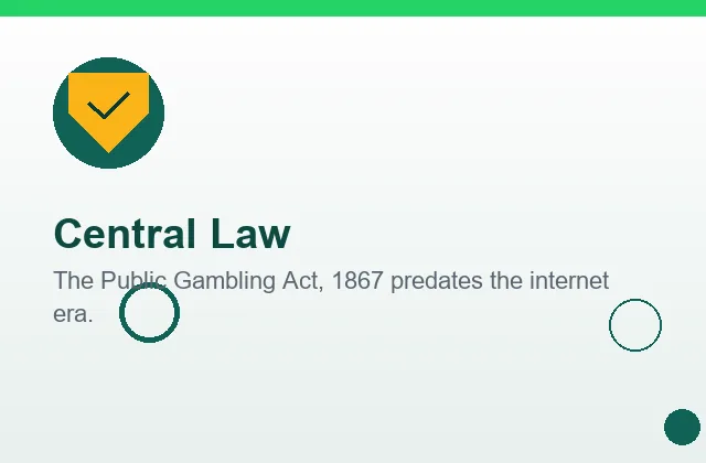 Central law card describing the Public Gambling Act 1867