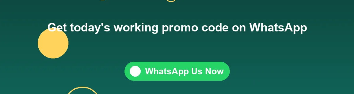 Get promo code on WhatsApp banner