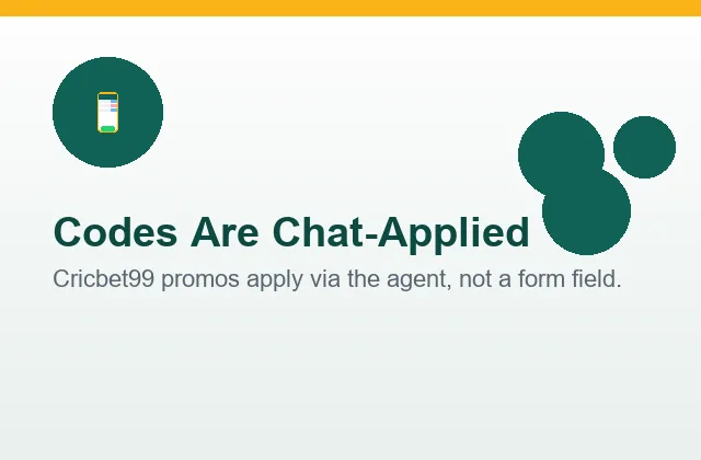Card explaining promos are applied by the agent in chat
