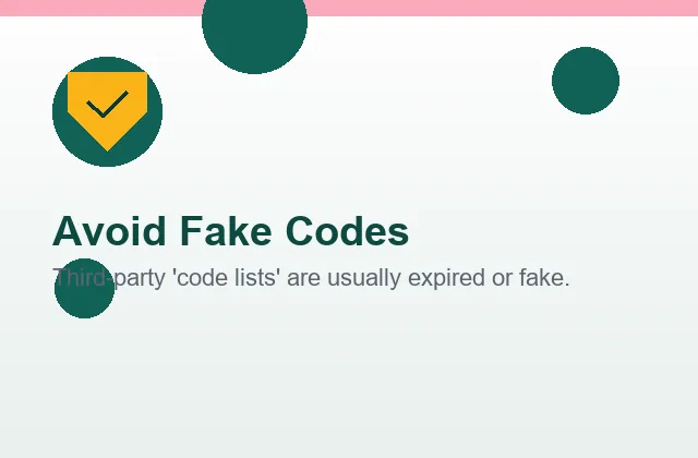 Warning card about fake promo code lists