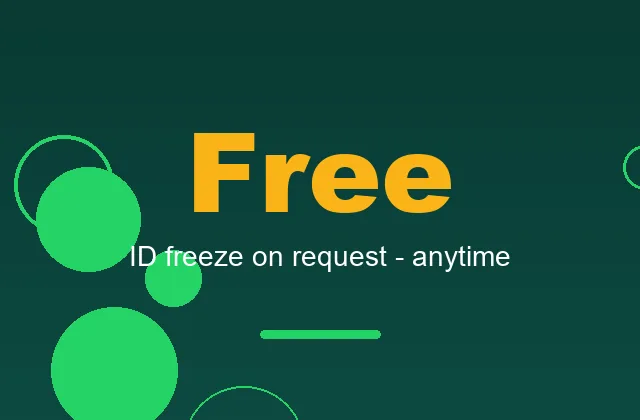 Free ID freeze anytime statistic card
