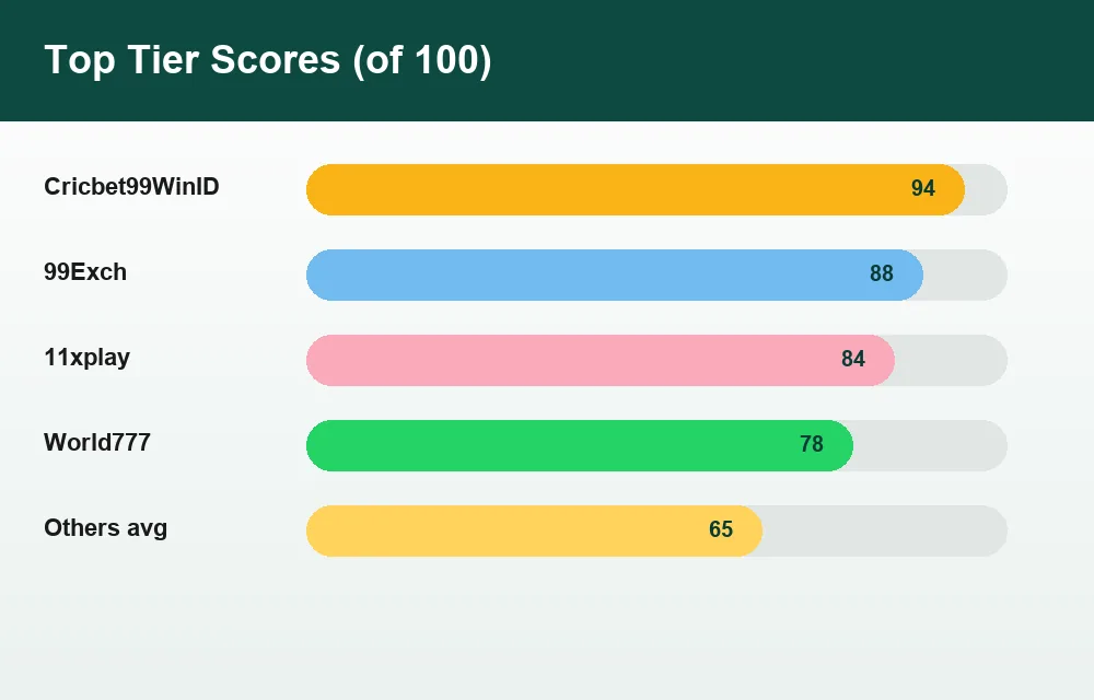 Top tier provider scores chart