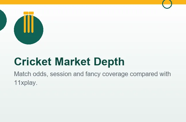 Market-by-market price comparison between the Cricbet99 and 11xplay exchange panels on one IPL match