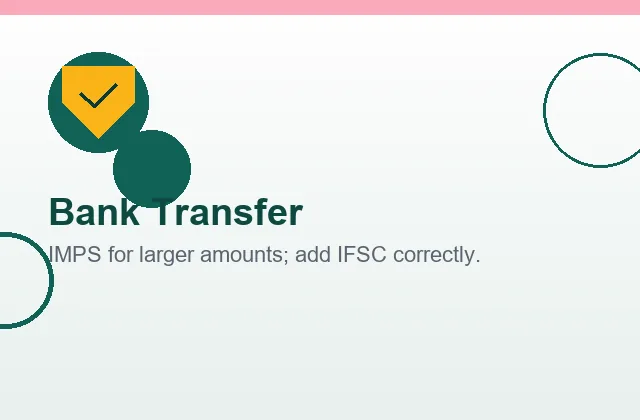 Bank transfer payout method card